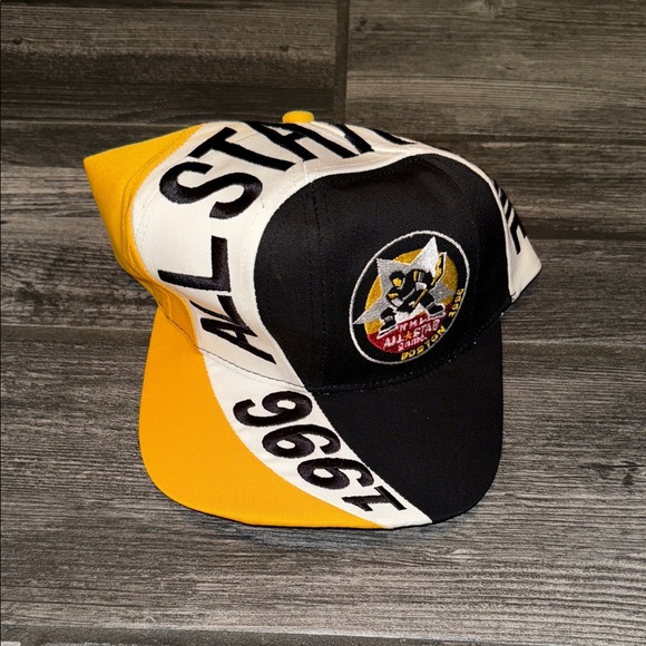 All Star 1996 Boston nhl penguins Black and Yellow Cap new vintage hat - Picture 1 of 6